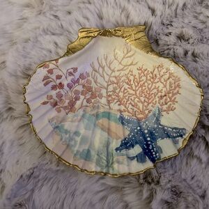 Handmade Coastal Decoupage Seashell